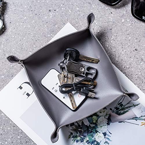 Leather Jewelry Valet Tray for Women and Man (2PCs Grey-B) - Image 4