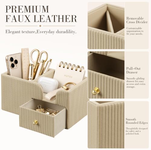 Desk Organizer with Drawer,Pencil Pen Holder for Desk,Sticky Note Holder - Image 7