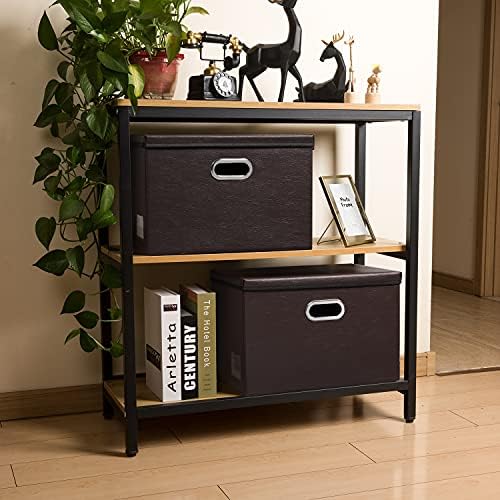 Leather Foldable Storage Boxes with Lids,Closet Storage Bins 24L - Image 3