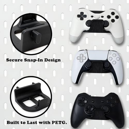 Controller Wall Mount for IKEA Skadis Pegboard, Universal Game Controller Holder Compatible with PS5/ Xbox/Switch/Headphones, Heavy Duty Snap-in Pegboard Mount for Organized Gaming Wall - Image 2