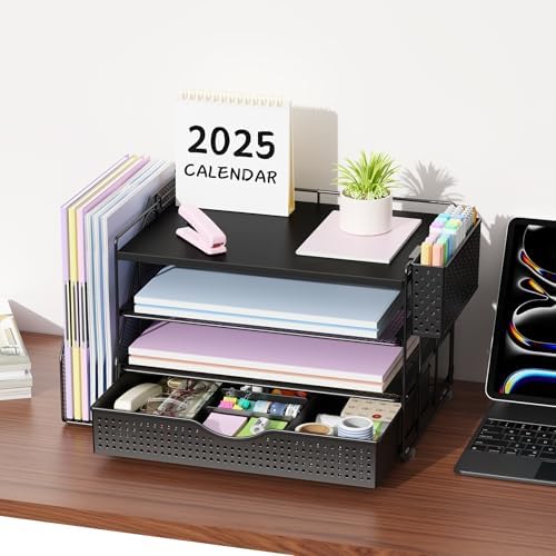 Wood Desk Organizers and Accessories with File Holder & Catalog Racks - Image 5
