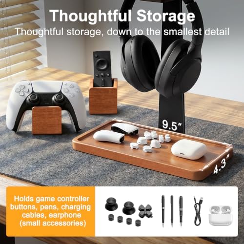 Solid Wood Metal Controller Stand with Modular Storage for Game Room Desk - Image 5