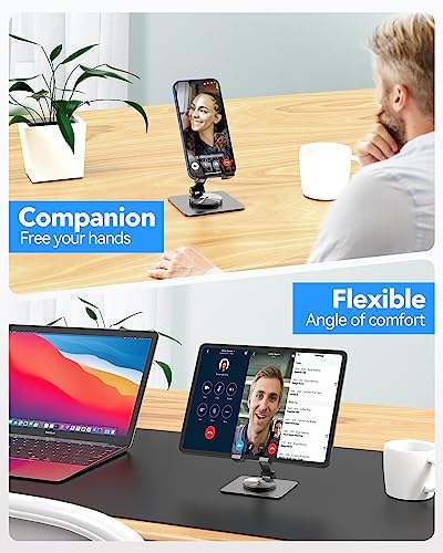 Adjustable Phone & Tablet Stand, Fits 4–9.7in Devices, Grey - Image 6