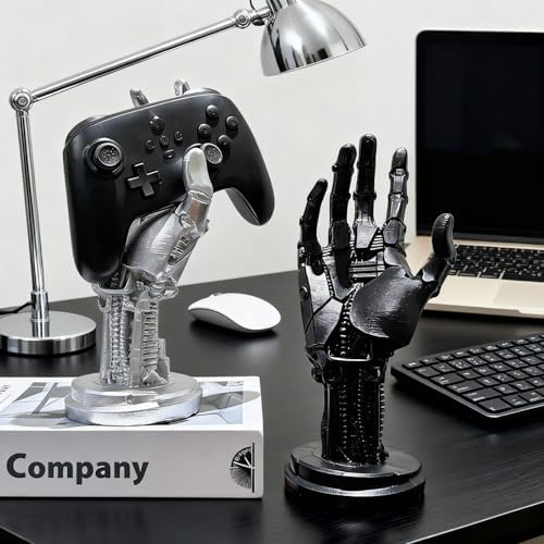 Robot Hand Headphone and Game Controller Holder Stand – Futuristic Cyberpunk Decor Organizer, Mechanical Hand Sci-Fi Display for Gaming Desk Decor, Compatible with Xbox, PS5, PS4, Switch - Image 6