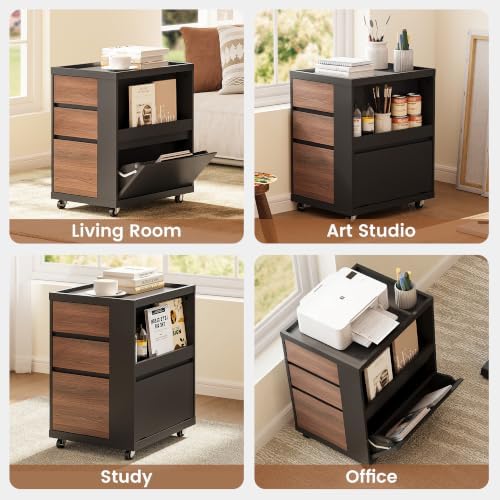 Mobile File Cabinet Under Desk with 3 Drawer, Office Storage Cabinet - Image 3