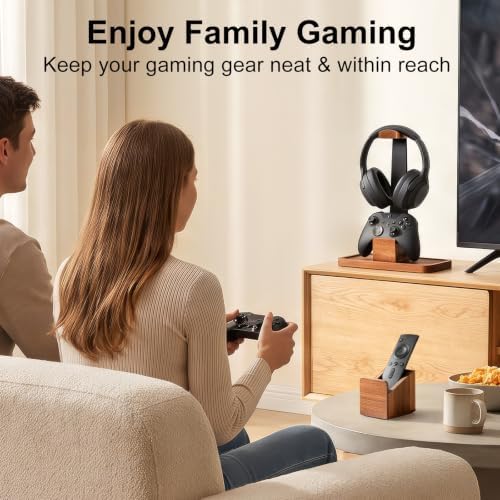 Solid Wood Metal Controller Stand with Modular Storage for Game Room Desk - Image 6