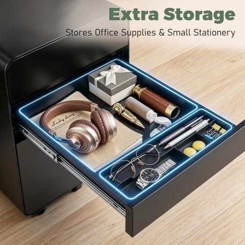3 Drawer Mobile Filing Cabinets for Home Office - Image 6