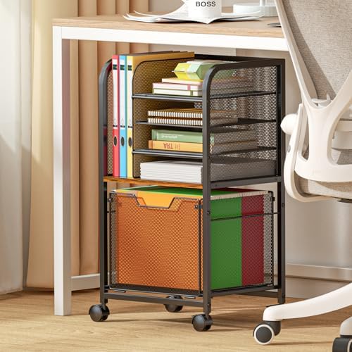 5-Tier Rolling File Cart Cabinet Under Desk Storage Organizer by Feyejade