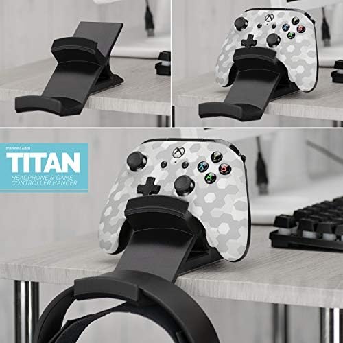 BRAINWAVZ The Titan - Desktop Gamepad Controller & Headphone Hanger Holder - Designed for Xbox ONE, PS4, PS3, Dualshock, Switch, PC, Steelseries, Steam & More, Reduce Clutter, Black - Image 4