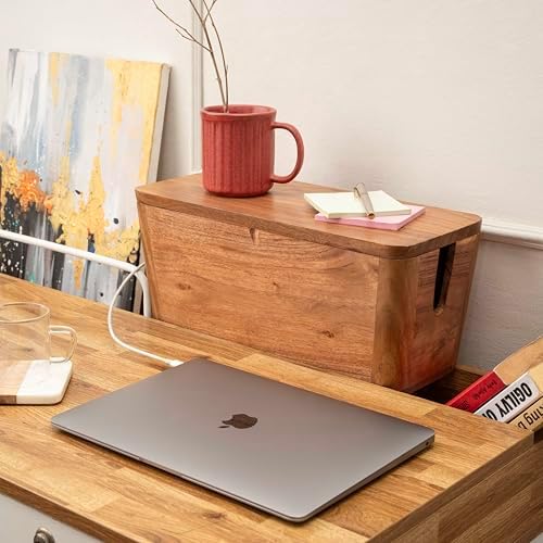 Extra Large Cable Management Box, Power Strip & Cord Hider, Desk Organizer - Image 5