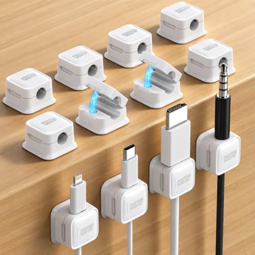12 Pack Cord Organizer Magnetic Cable Clip Adhesive Wire Management 1s Lock by Costop
