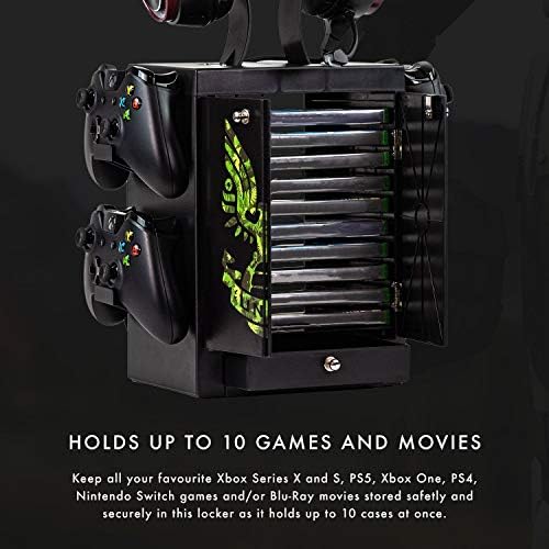 Numskull Official Halo Gaming Accessory Locker & Storage Stand – Holds 10 Games/DVDs, 4 Controllers, Headset, and Accessories – Durable & Compact Organizer – Official Halo Merchandise - Image 3