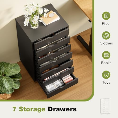 Sweetcrispy 7 Drawer Wooden Dresser, Storage Cabinets, Room Organization - Image 6