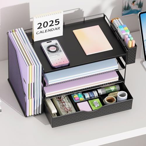 Wood Desk Organizers and Accessories with File Holder & Catalog Racks - Image 6