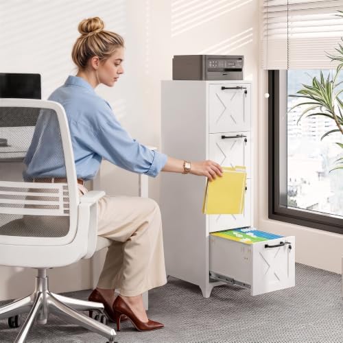 File Cabinet with Lock Metal Vertical File Cabinet with 3 Drawers Office Home Narrow File Cabinet for A4 Legal/Letter Size,Assembly Required - Image 2