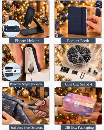 Black Desk Accessories 21-Piece Office Supplies Gift Set - Image 4