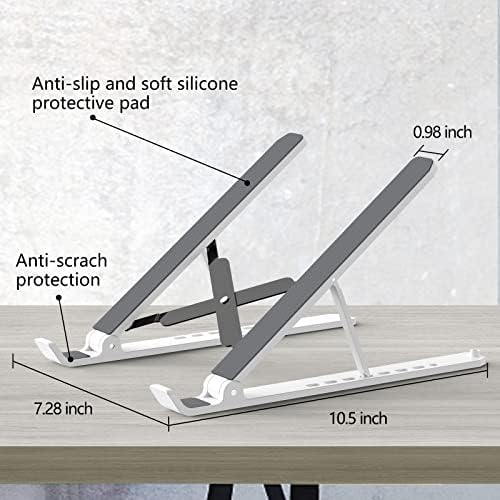 Tonmom Laptop Stand for Desk, Adjustable Laptop Riser, White - Image 5
