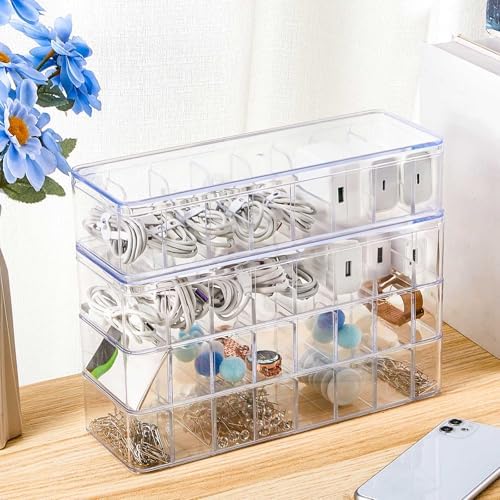 Tatuo Cord Organizer Box with Lid, Clear, 12 Pack - Image 4