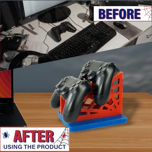 Gamer Gift for Men Teenage Boy Wood Controller Organizer with Headphone Holder & Game Controller Stand - Unique Gift Idea for Husband, Boyfriend, Gamers, Game Lover, Gaming Accessory (Spider) - Image 4
