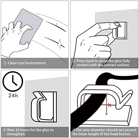 XHF 120PCS 5/8” White Adhesive Cable Wire Wall Light Clips, Cord Holder - Image 5