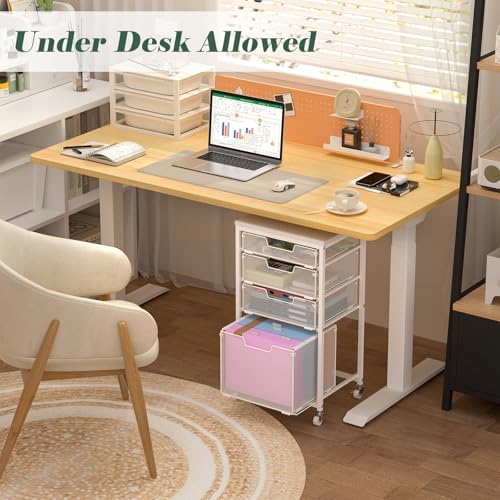 4 Drawer Rolling File Cart with Wheels, Mobile Filing Cabinet for Home Office, Hanging File Organizer, Under Desk Storage, Multifunctional Utility Cart Printer Stand, White - Image 6
