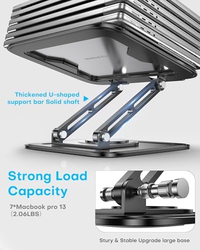 Adjustable Laptop Stand, Computer Stand with 360 Rotating Base - Image 6