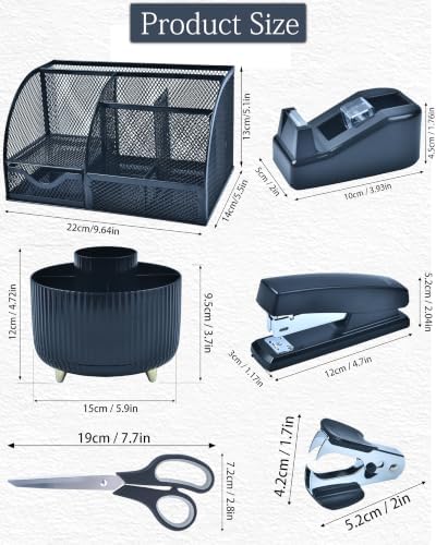 Black Desk Accessories 21-Piece Office Supplies Gift Set - Image 5