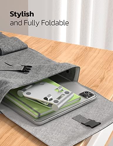 Nulaxy 2 Pack Aluminum Dual Folding Cell Phone Stanr for Desk, Silver - Image 6
