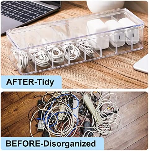 Tatuo Cord Organizer Box with Lid, Clear, 12 Pack - Image 6