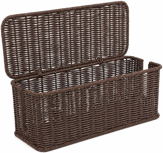 Cable Management Box, Handmade Rattan Cord Organizer for Power Strip by Cantalop